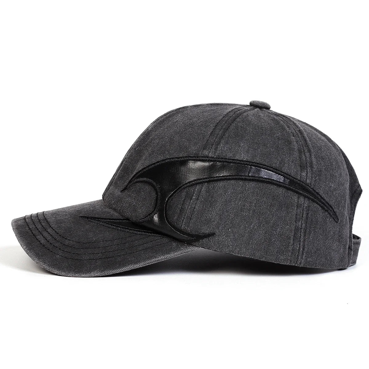 Unisex Boomerang Leather Label Wash Baseball Caps Spring and Autumn