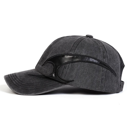 Unisex Boomerang Leather Label Wash Baseball Caps Spring and Autumn