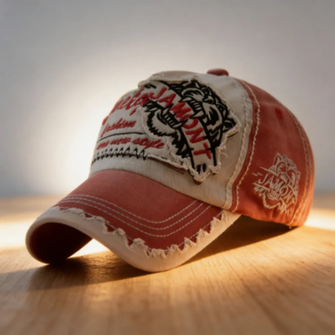 Men's Adjustable Washed Cotton Shark Embroidery Baseball Cap