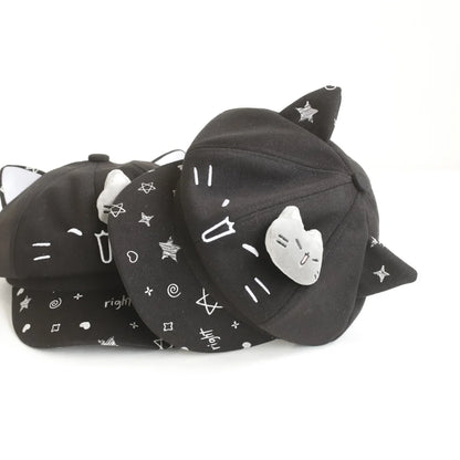 2026 New Cute Cat Ear Octagonal Hat