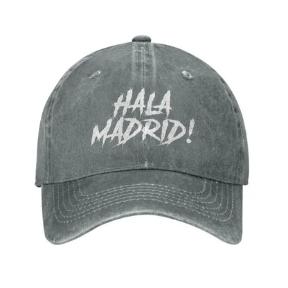 Hala Madrid Letters Print Cotton Denim Baseball Cap