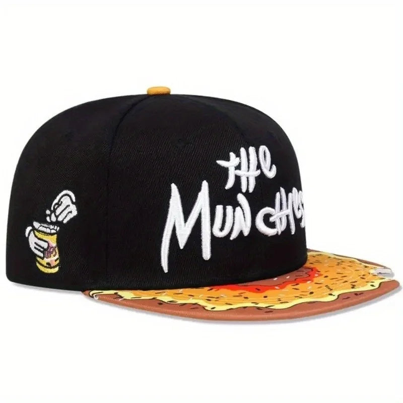 Unisex Eye PIZZA Embroidery Hip Hop Hats Spring and Autumn Outdoor Adjustable Casual Baseball Caps Sunscreen Hat