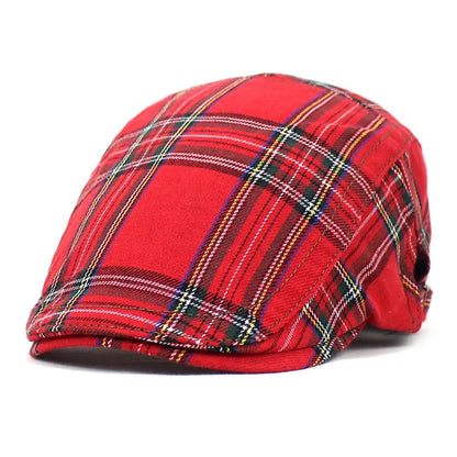 Unisex Plaid Vintage Beret Hats Men Women British Painters Newsboy Hat