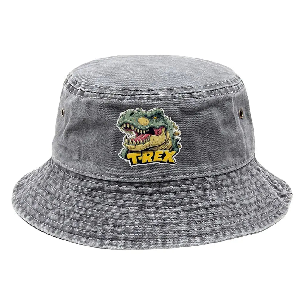 2026 Jurassic Park Bucket Cap Distressed Hats Cap Dinosaur Men Retro Outdoor