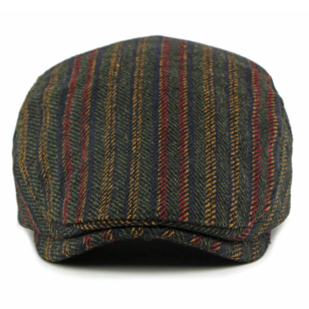 Men Berets Women Retro Striped Artist Painter Wool Beret Hat