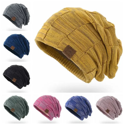 Winter Hat Warm Plus Size Outdoor Knitted Male Female Wool Bobble Hat