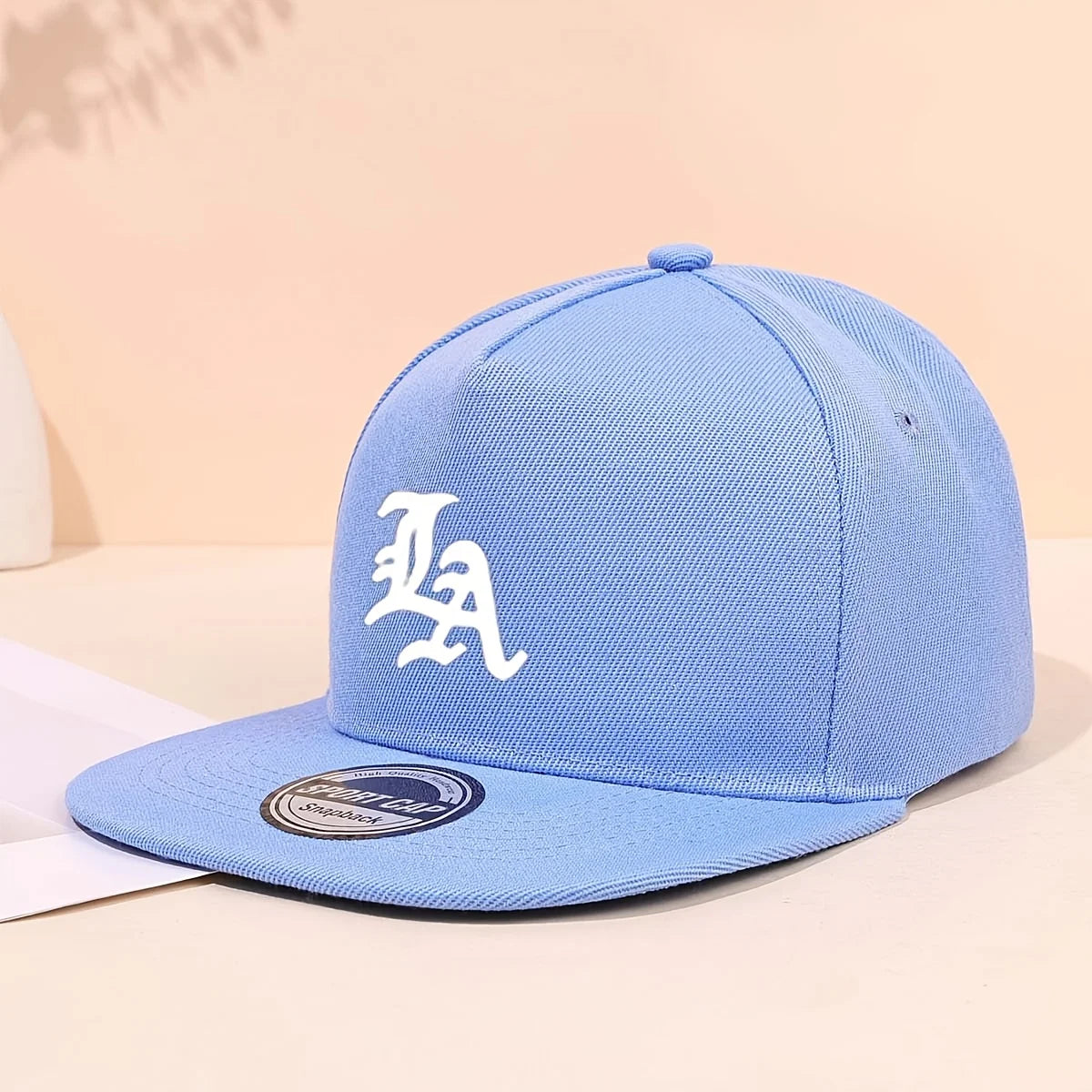 1PC "Edgy LA Emblend Flat Edged Snapback cap, Stylish Streetwear Aesthetic