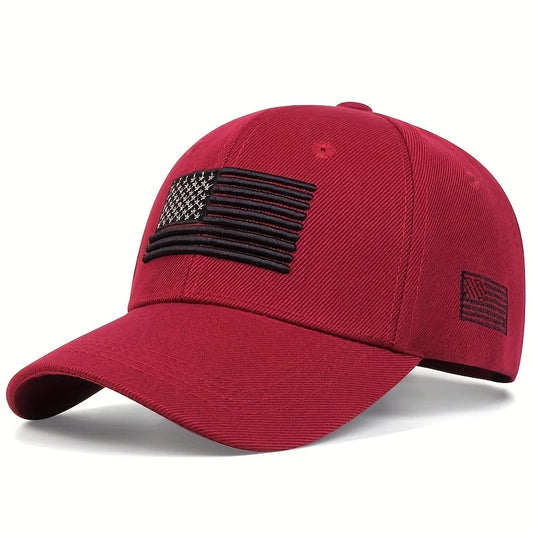 USA Flag Embroidery Baseball Cap Solid Color Vintage Sun Hat