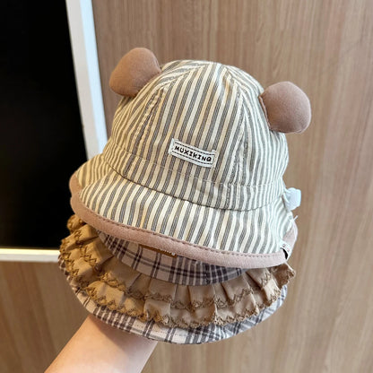 Spring Summer Wide Brim Sunshade Fisherman Cap Toddler Kids Outdoor Basin Hat