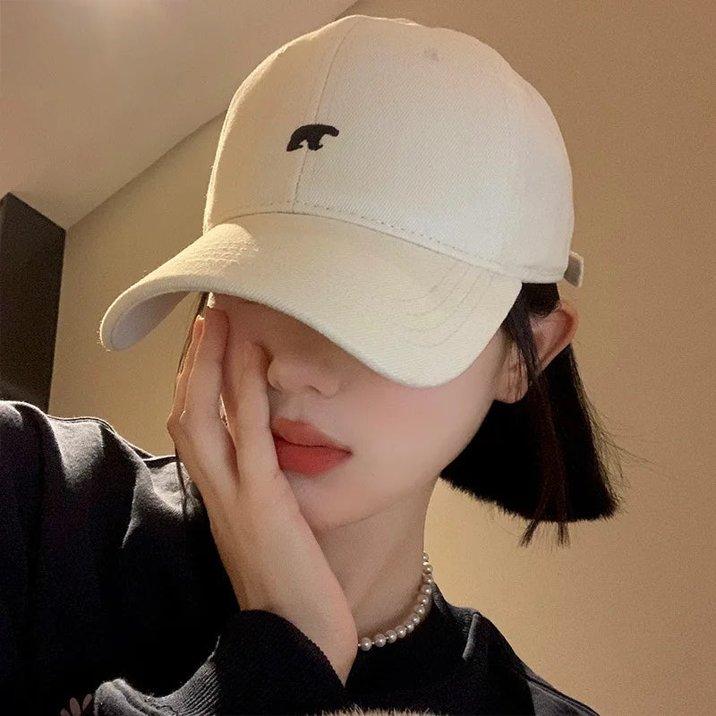 Stylish Bear Embroidered Baseball Cap Sun Protective Breathable Adjustable Ideal Casual Hat Unisex Baseball Cap