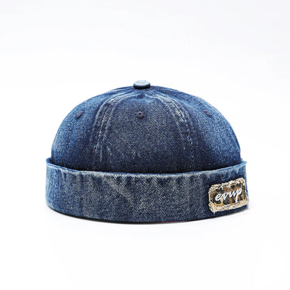 Denim Docker Hat Fashion Brimless Beanie Hat