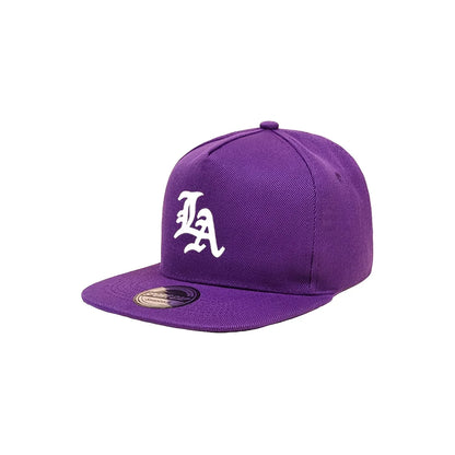 1PC "Edgy LA Emblend Flat Edged Snapback cap, Stylish Streetwear Aesthetic
