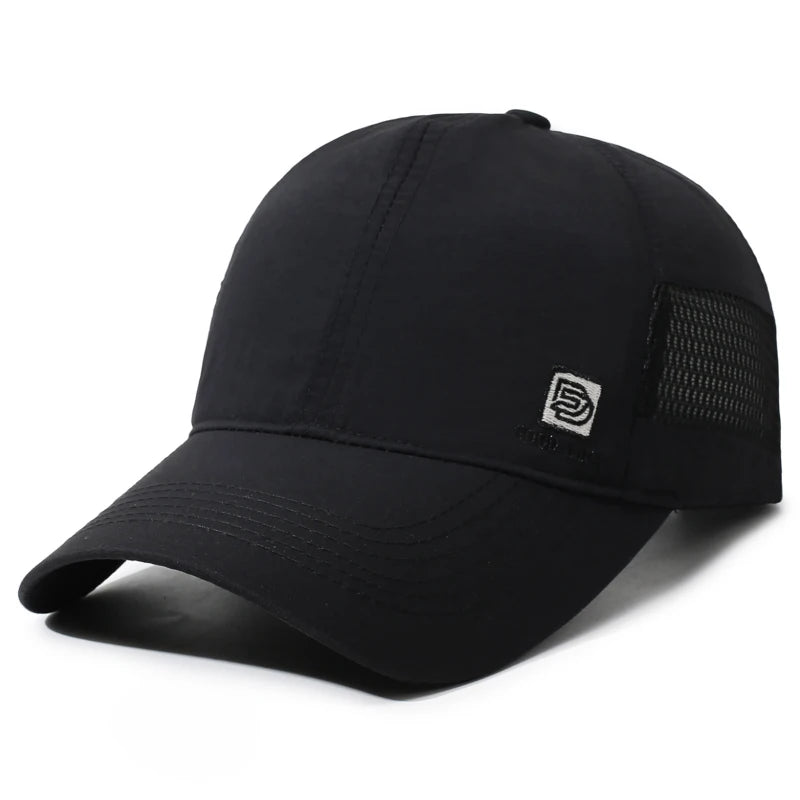 Men Quick Dry Baseball Cap Breathable Mesh Sun Hat Lightweight Adjustable