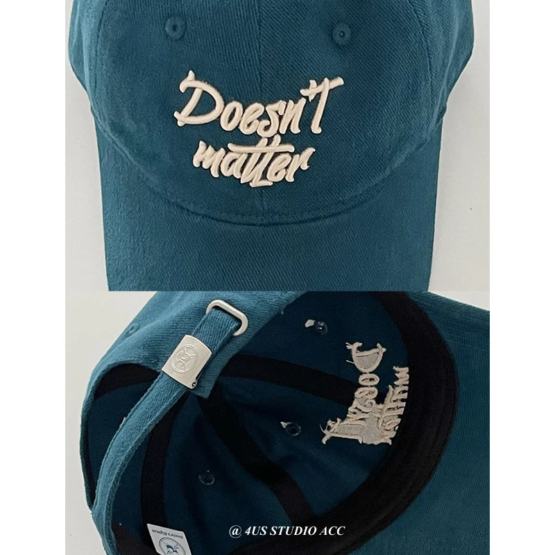 Hat Women's Autumn Washed Cotton Peaked Cap Men