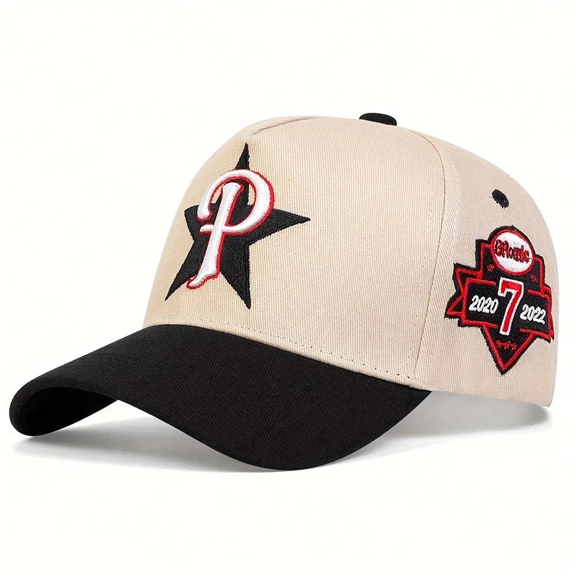Unisex P Letter Embroidery Baseball Caps Spring and Autumn Sports Cap