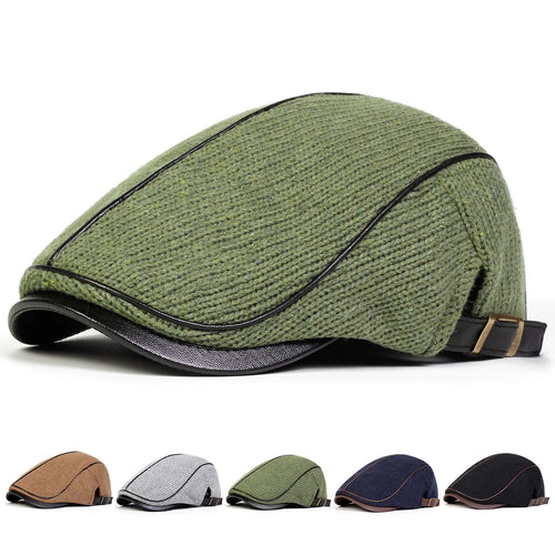 Men Autumn And Winter Warm Knitting Newsboy Caps
