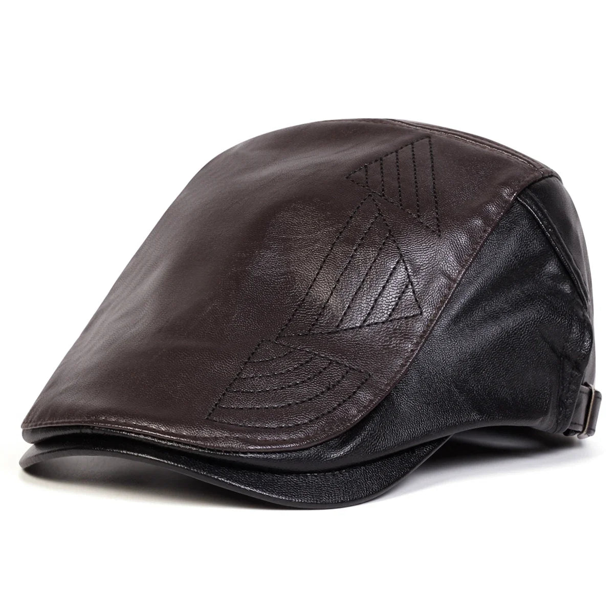 Men Retro Pu Leather Newsboy Caps British Painters Hats Spring Autumn