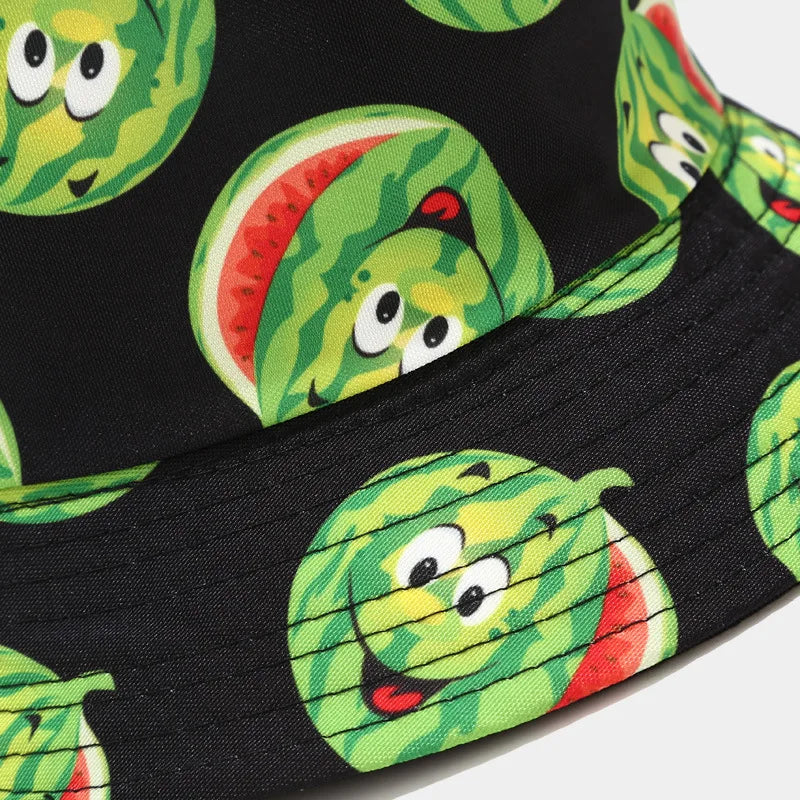 Creative Printed Fruit Pattern Bucket Cap