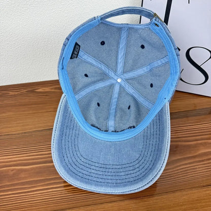 Denim Baseball Cap For Women Men Vintage Thick Cotton Caps Unisex