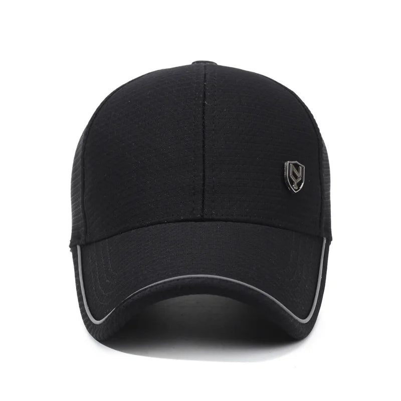 Summer Men's Black Breathable Cap