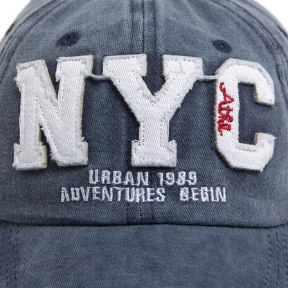 Men's Baseball Cap Vintage Cotton Washed Fashion Letter NYC Caps For Women Spring Autumn