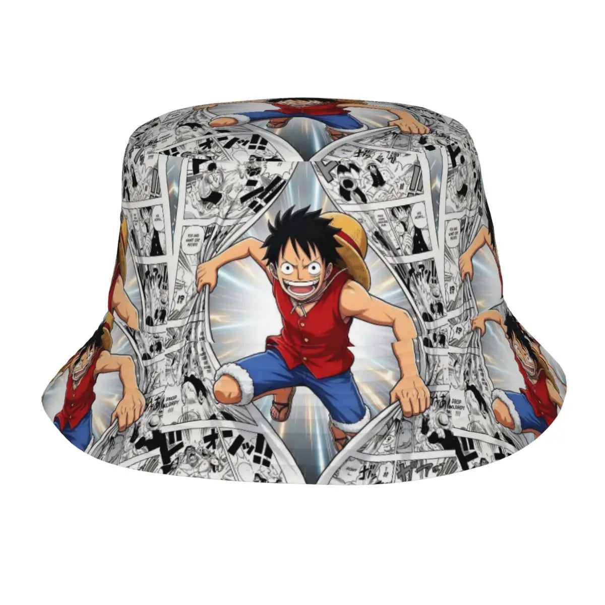 One Piece Straw Hat Luffy Skull Logo Bucket Hat for Teen Beach