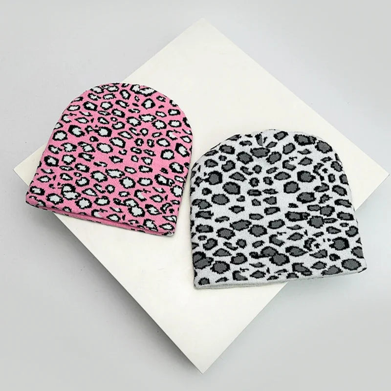 Autumn And Winter Leopard Speckles Wool Knitted Hats