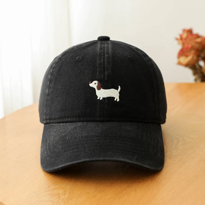 Dachshund Embroidery Baseball Hat Sunscreen Fashion Outdoor Hat