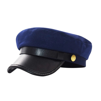 Simple Unisex Red Black Flat Navy Hat Cap