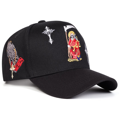 Unisex Gothic Cross Embroidery Baseball Caps Spring Autumn