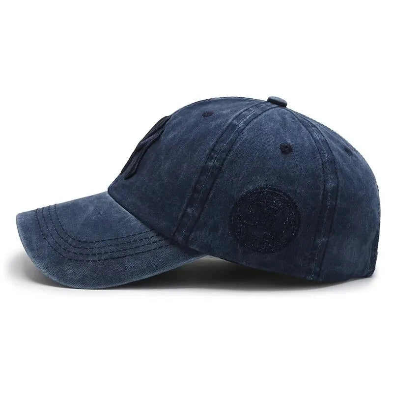 Soft Top Washed Distressed Baseball Cap Fashion Casual Men's
