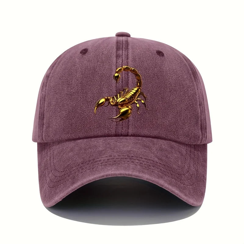 Golden Scorpion Printed Baseball Hat Retro Lightweight Washable Hat for Men