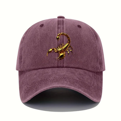 Golden Scorpion Printed Baseball Hat Retro Lightweight Washable Hat for Men