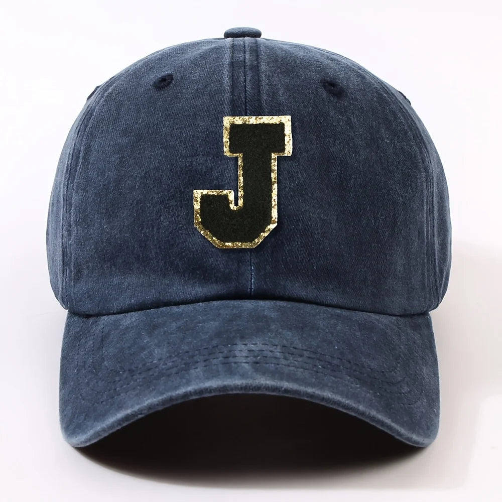 Fashionable 26 Letter Stick Label Hip-Hop Baseball Cap Hat for Men and Women