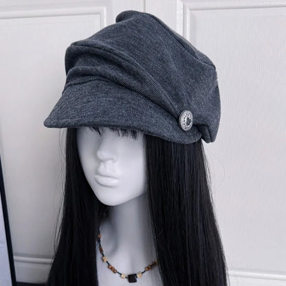 Korean Retro Pleated Design Cloudy Beret Japanese Girl
