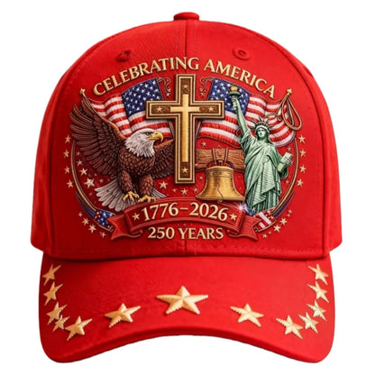 250 Years Of Freedom Baseball Cap USA 1776-2026 Anniversary Hat