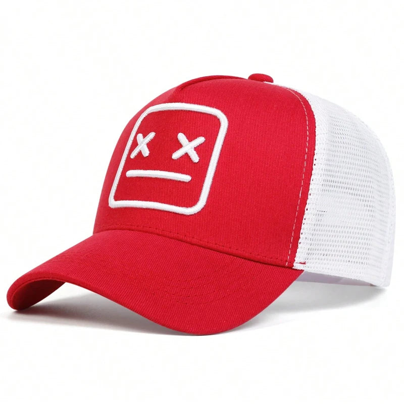 Unisex XX Crying Face Embroidery Baseball Net Caps Hip Hop Cap Spring Summer