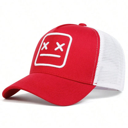 Unisex XX Crying Face Embroidery Baseball Net Caps Hip Hop Cap Spring Summer