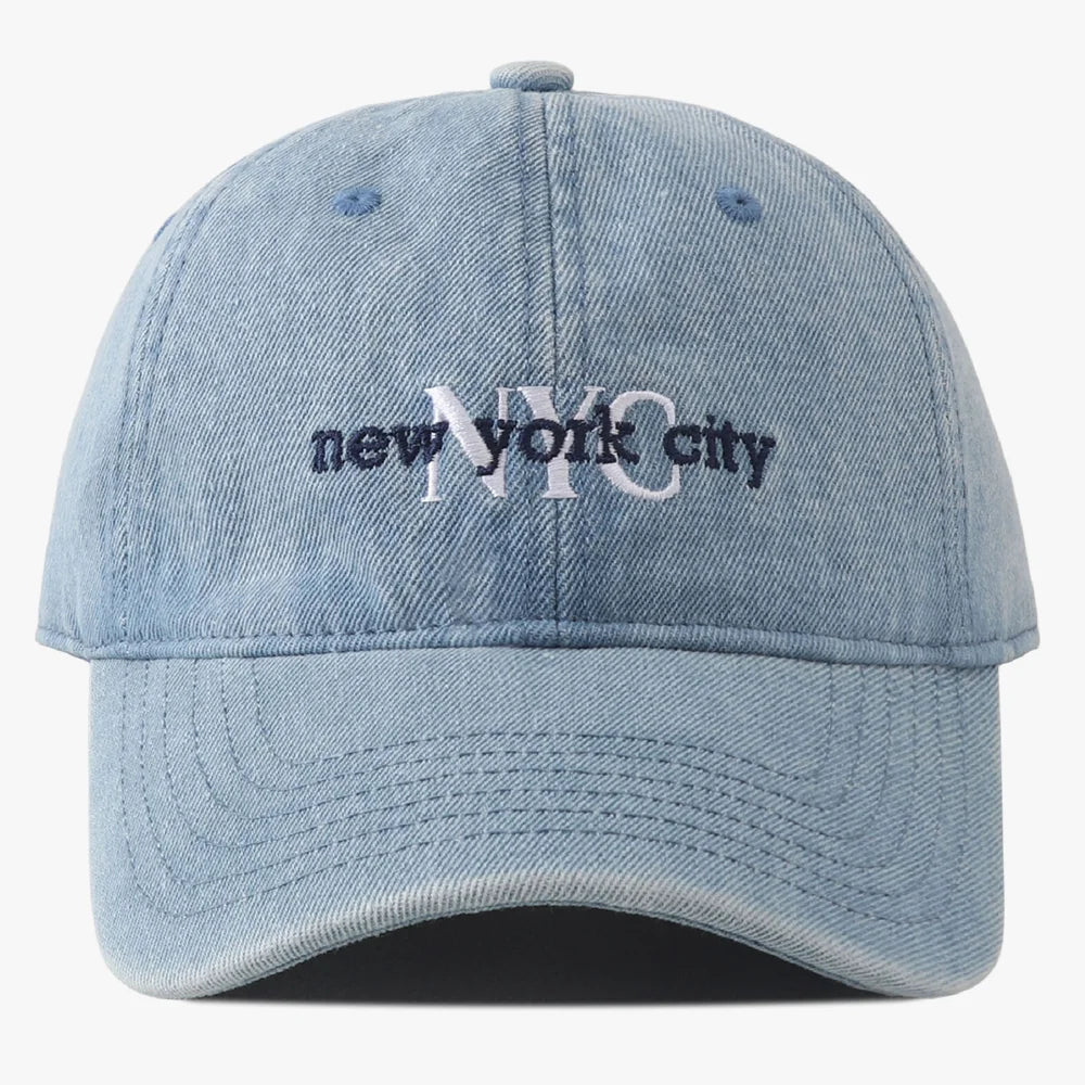Unisex NYC Letter Embroidery Denim Baseball Cap