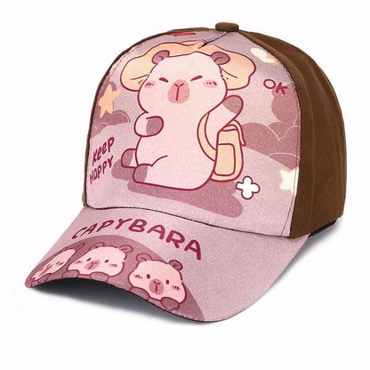 Children's Cartoon Capybara Printed Cap Boys Girls Baseball Cap