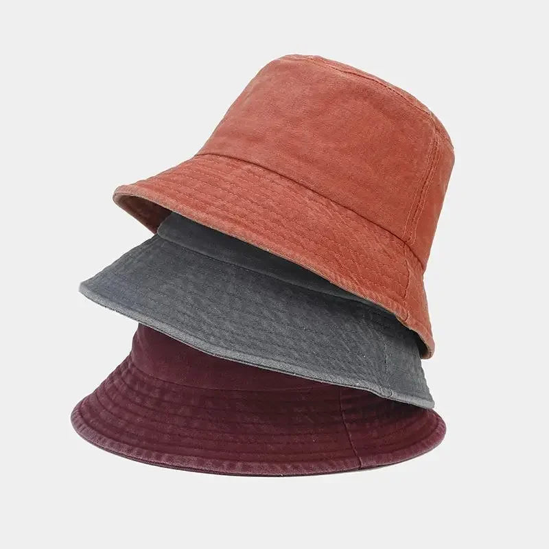 Kids Baby Washed Denim Cotton Bucket Hat Boy Girls Caps
