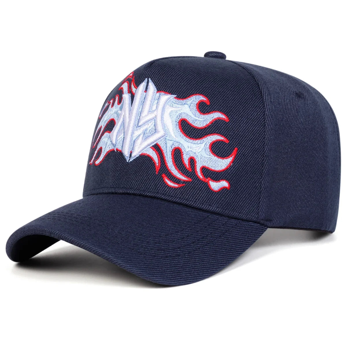Unisex NY Flame Embroidery Baseball Caps Spring Autumn