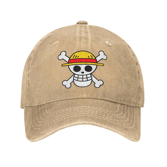 Ones Pieces Baseball Caps Retro Distressed Washed Snapback Hat