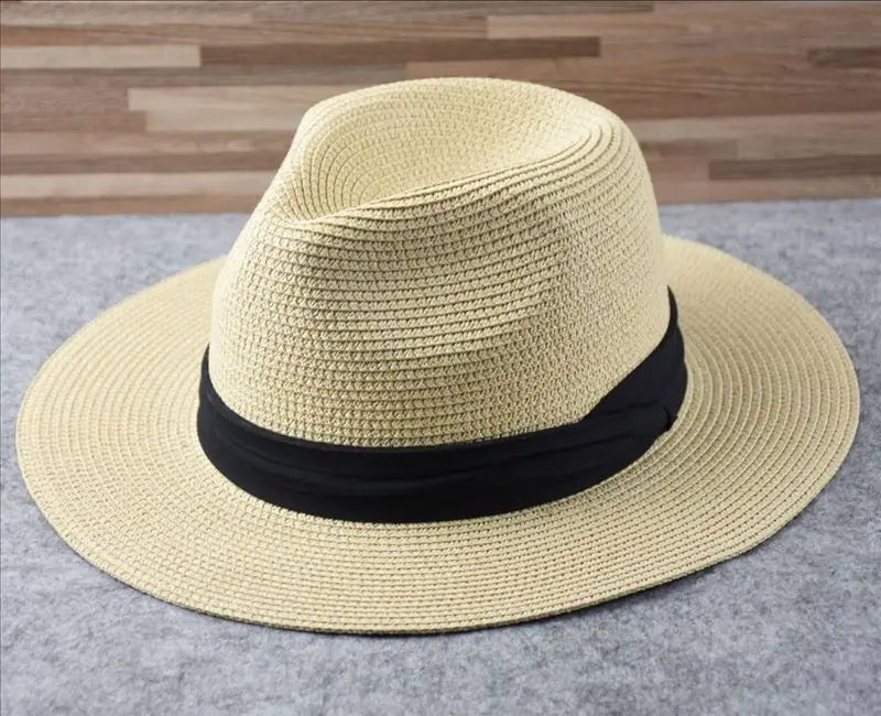 Extra Large Panama Straw Hat Summer Wide Brim UV Protection Adjustable