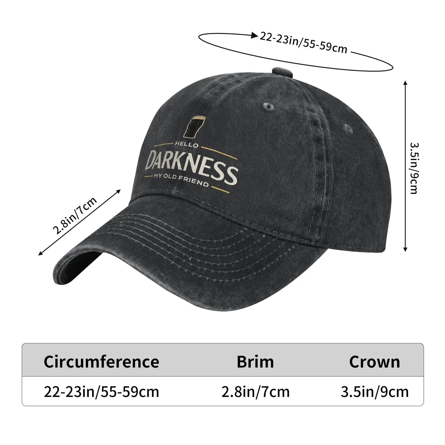 Hello Darkness My Old Friend Irish Beer Washed Baseball Cap