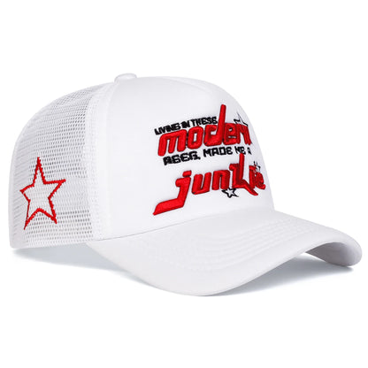 Unisex Modern Junkie Letter Embroidery Baseball Net Caps Spring and Summer