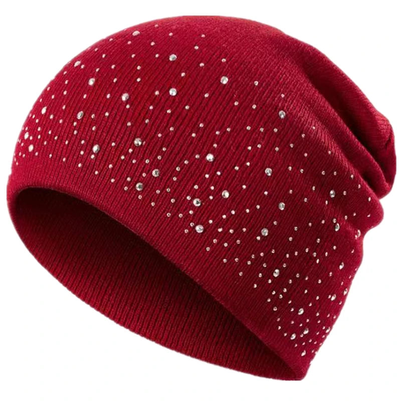 Hot Sale Women Casual Winter Fall Hat Stylish & Shiny Rhinestone Decor