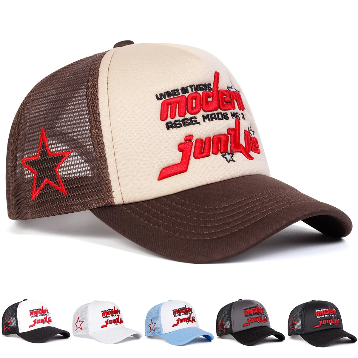Unisex Modern Junkie Letter Embroidery Baseball Net Caps Spring and Summer