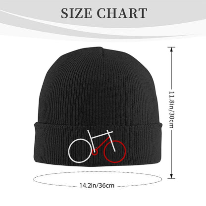 Bicycle Graphic Beanie Warm Knit Skull Cap