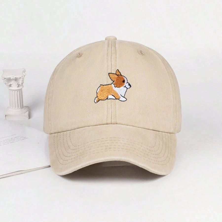 Cute Corgi Embroidered Baseball Cap for Men and Women